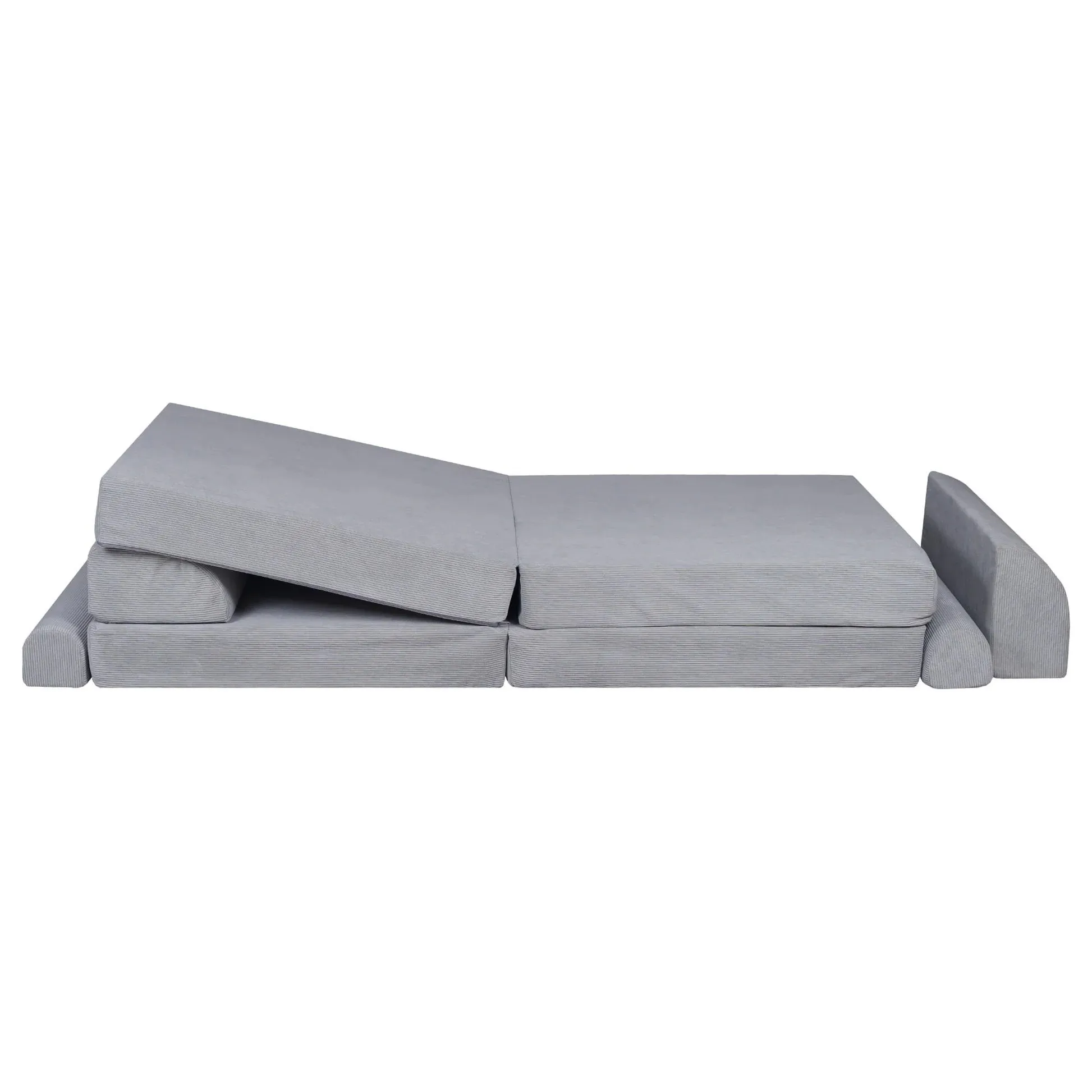 velika slimcord premium modularna sofa - siva - slika 2