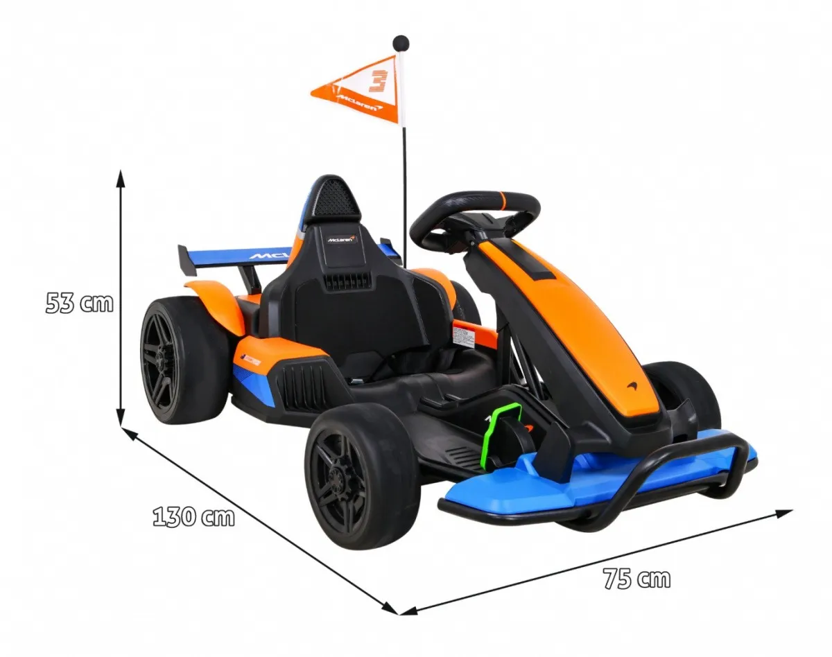 licencirani go-kart na akumulator mclaren drift - narančasti - slika 2