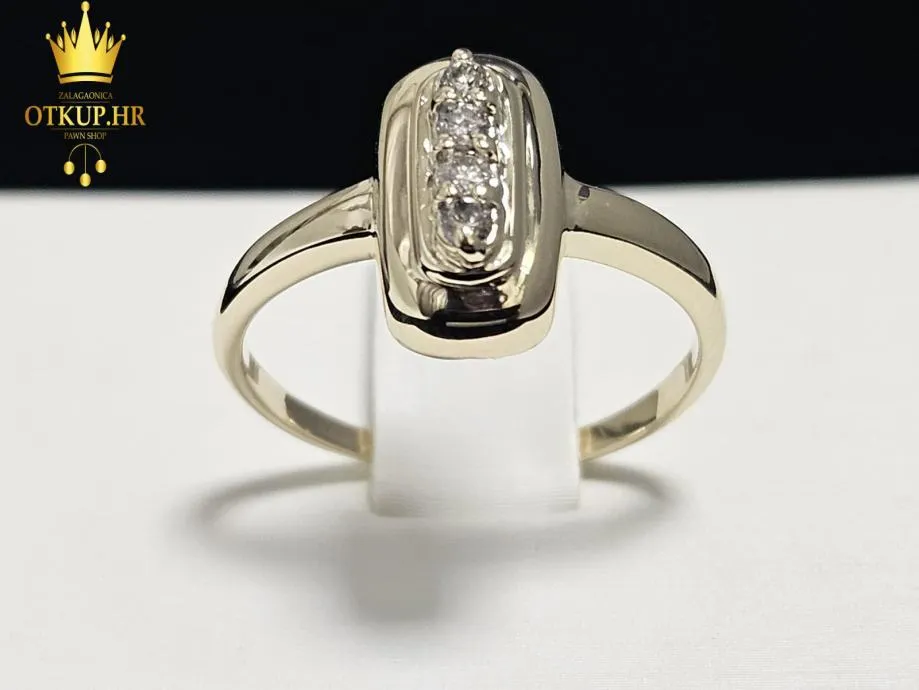 ZLATNI PRSTEN S DIJAMANTIMA 0.06ct 14K / R1, RATE ! - Zagreb