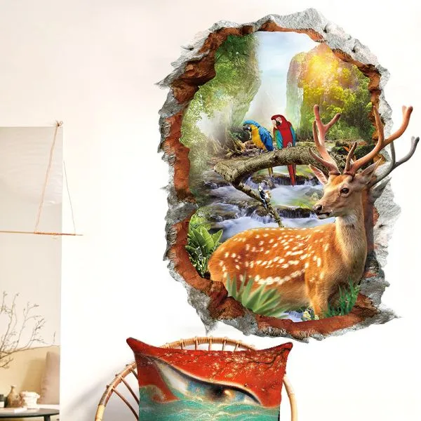 3d wall sticker jelen dimenzije 70x50 cm - slika 4