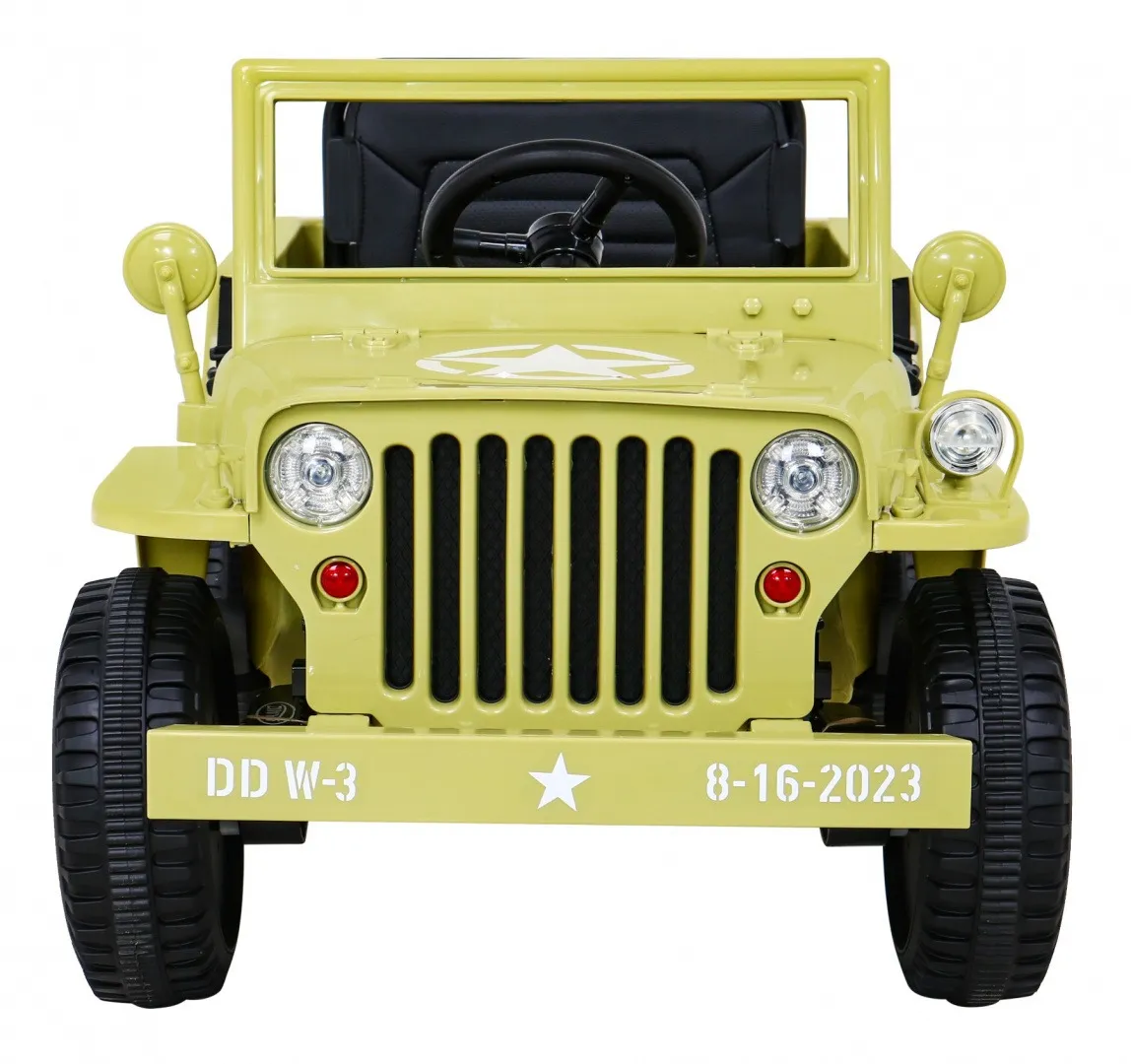 auto na akumulator retro military - bež - slika 2