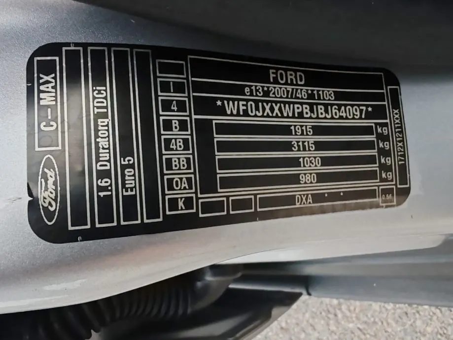 ford c-max 1.6 tdci 2012 g. 117000 km , kartice - slika 18