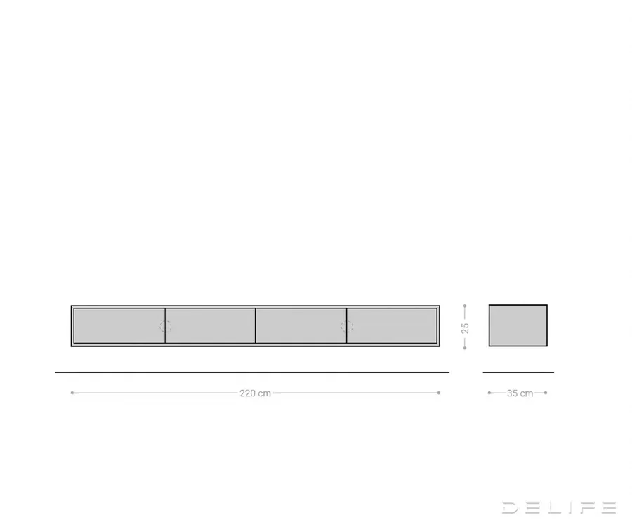 tv komoda fevo 220 cm, materijal: hrast - slika 9