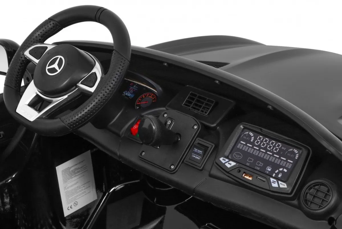 licencirani auto na akumultor mercedes benz gt r 4 x 4 – crni/lakirani - slika 5