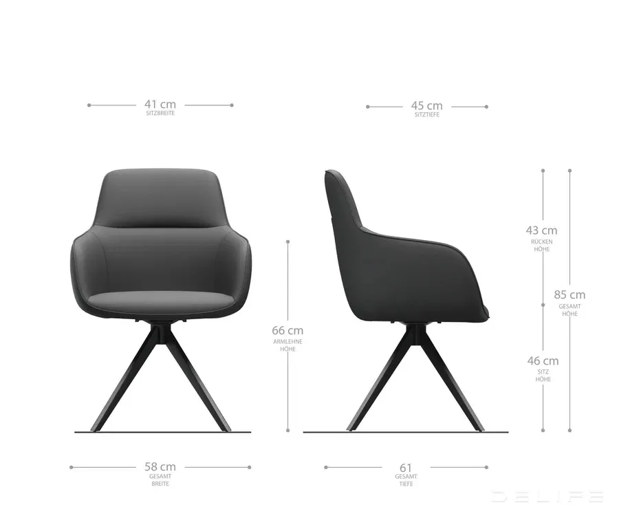 blagovaonska stolica pejo, materijal: koža - slika 4