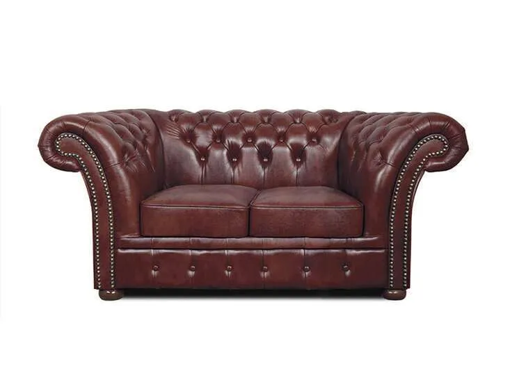Chesterfield Dvosjed Winfield Basic Leather | 2-sjedišta | Cloudy Red - Ježdovec, Zagreb