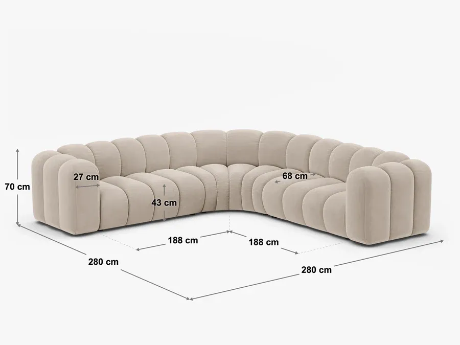 kutna garnitura lupine 280x280cm, materijal: chenille eden - slika 5
