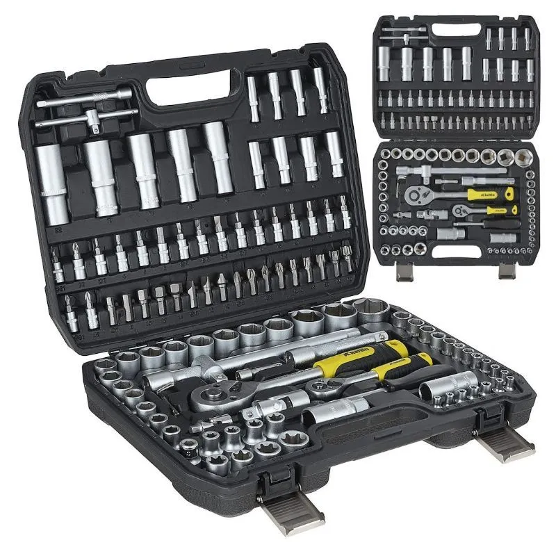 set nasadnih ključeva 1/2", 1/4", 108 komada - slika 1