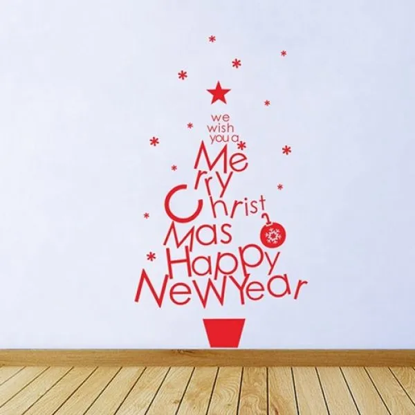 zidna naljepnica - merry christmas - happy new year - slika 3
