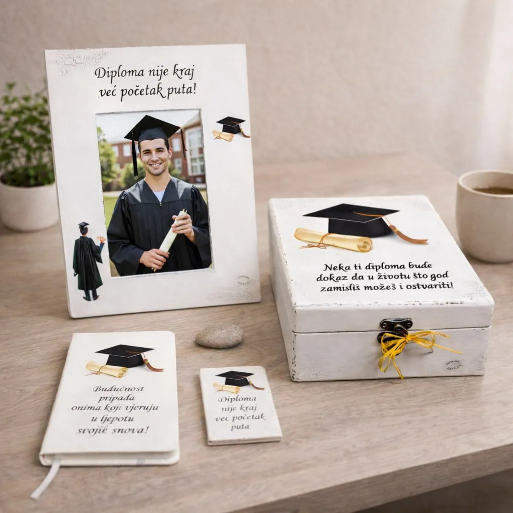 poklon za diplomu – personalizirani set s kutijom i okvirom - slika 1
