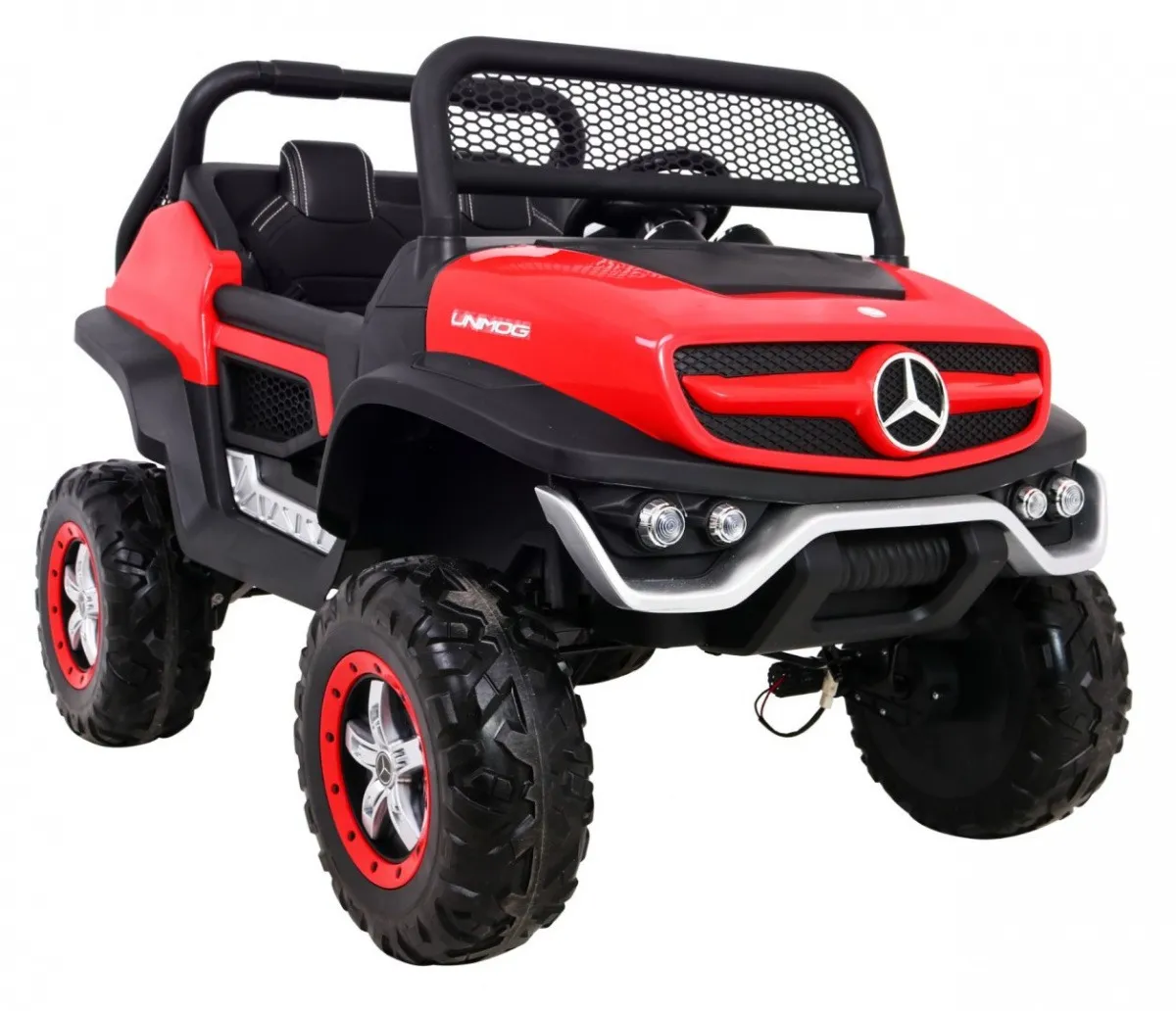 licencirani auto na akumultor mercedes benz unimog - crveni - slika 9