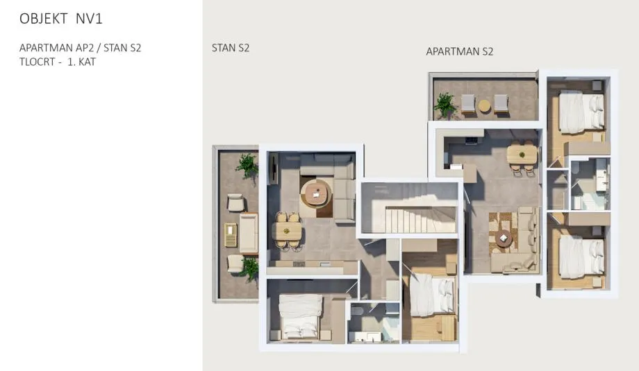 novalja, projekt olive tree, 73.93 m2, blizina centra i gradske plaže - slika 9