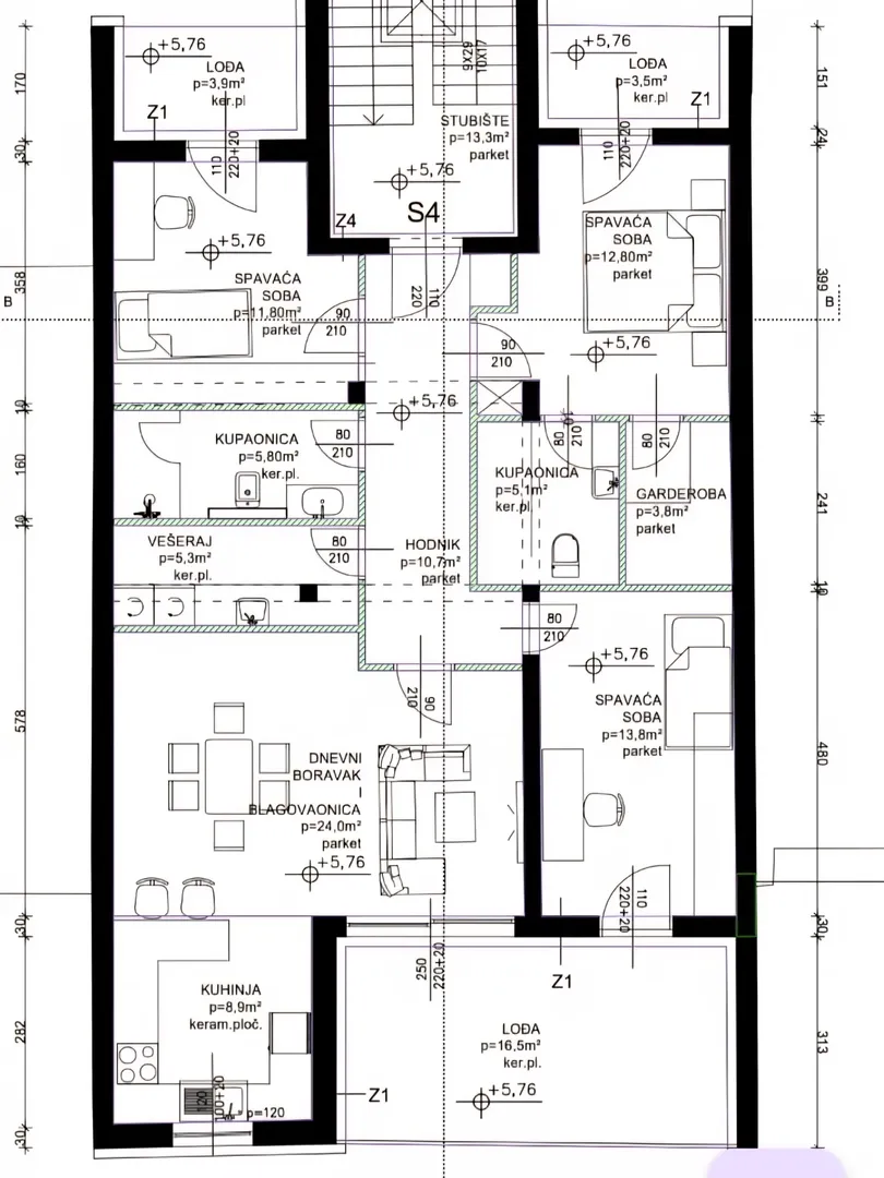 velika gorica, 4s, terasa, 2x parking, 125 m2, prilika - slika 13