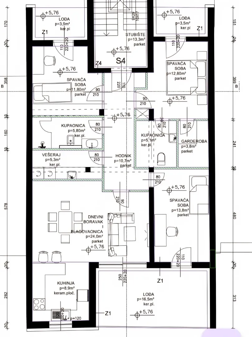 velika gorica, 4s, terasa, 2x parking, 125 m2, prilika - slika 13