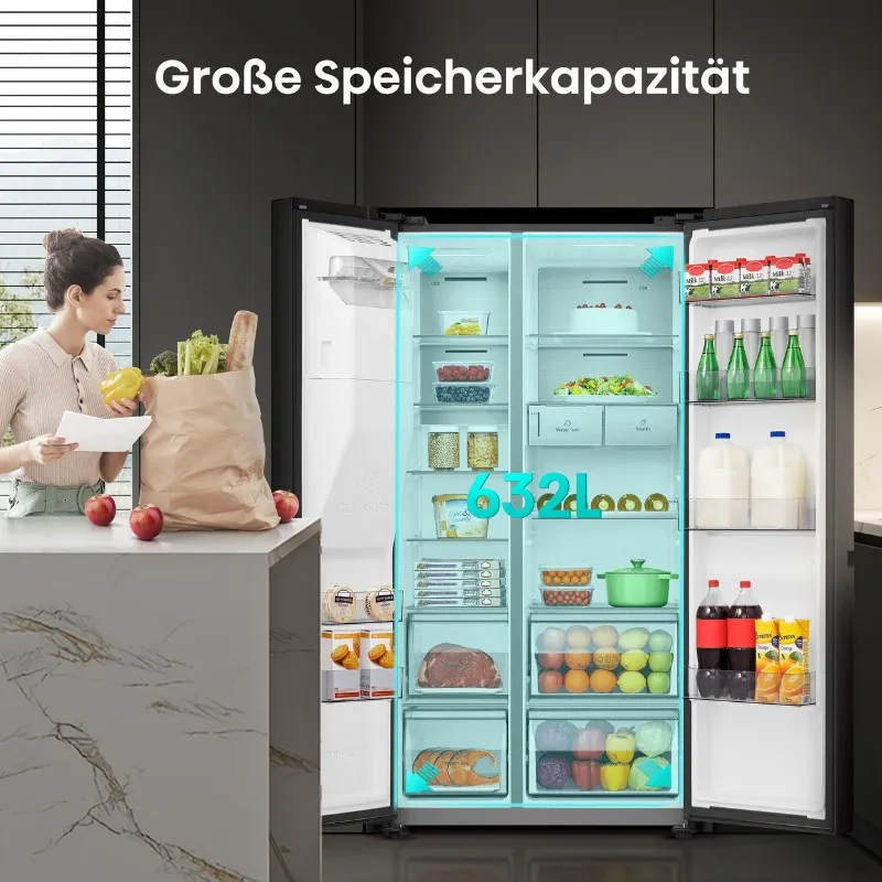 hisense side-by-side rs818n4tfc, 179 cm visine, 91 cm širine, metalcoo - slika 7