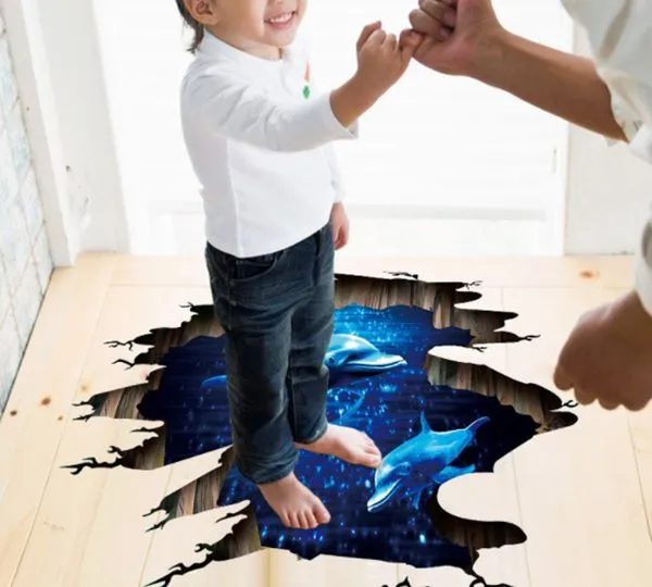 3d wall sticker delfini dimenzije 90x60 cm - slika 4