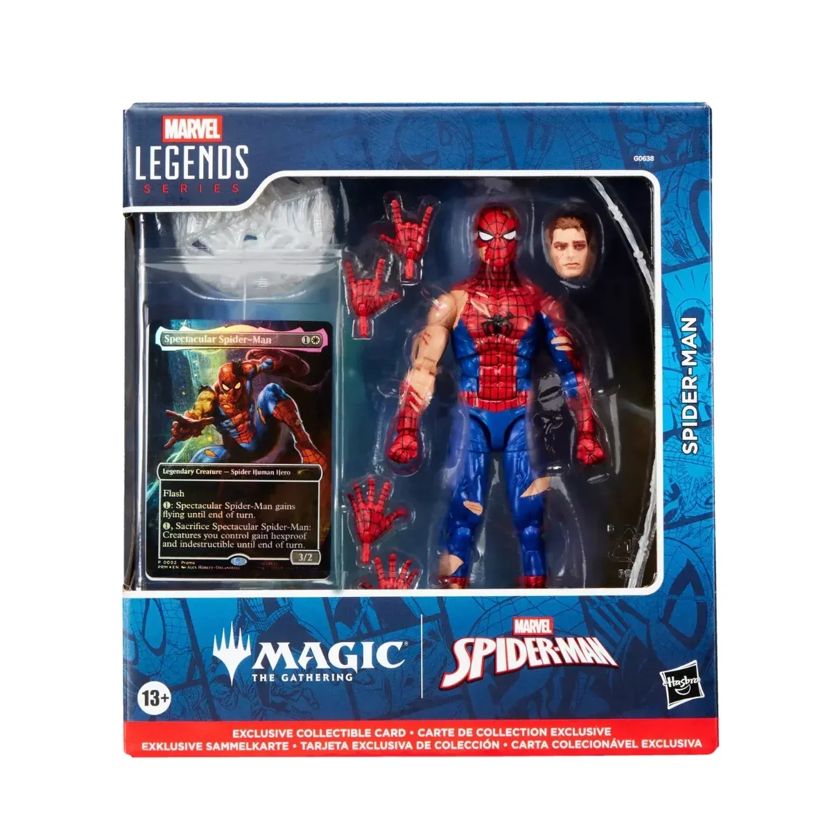 marvel legends series: mtg – battle-damaged spider-man figura, 15cm - slika 8
