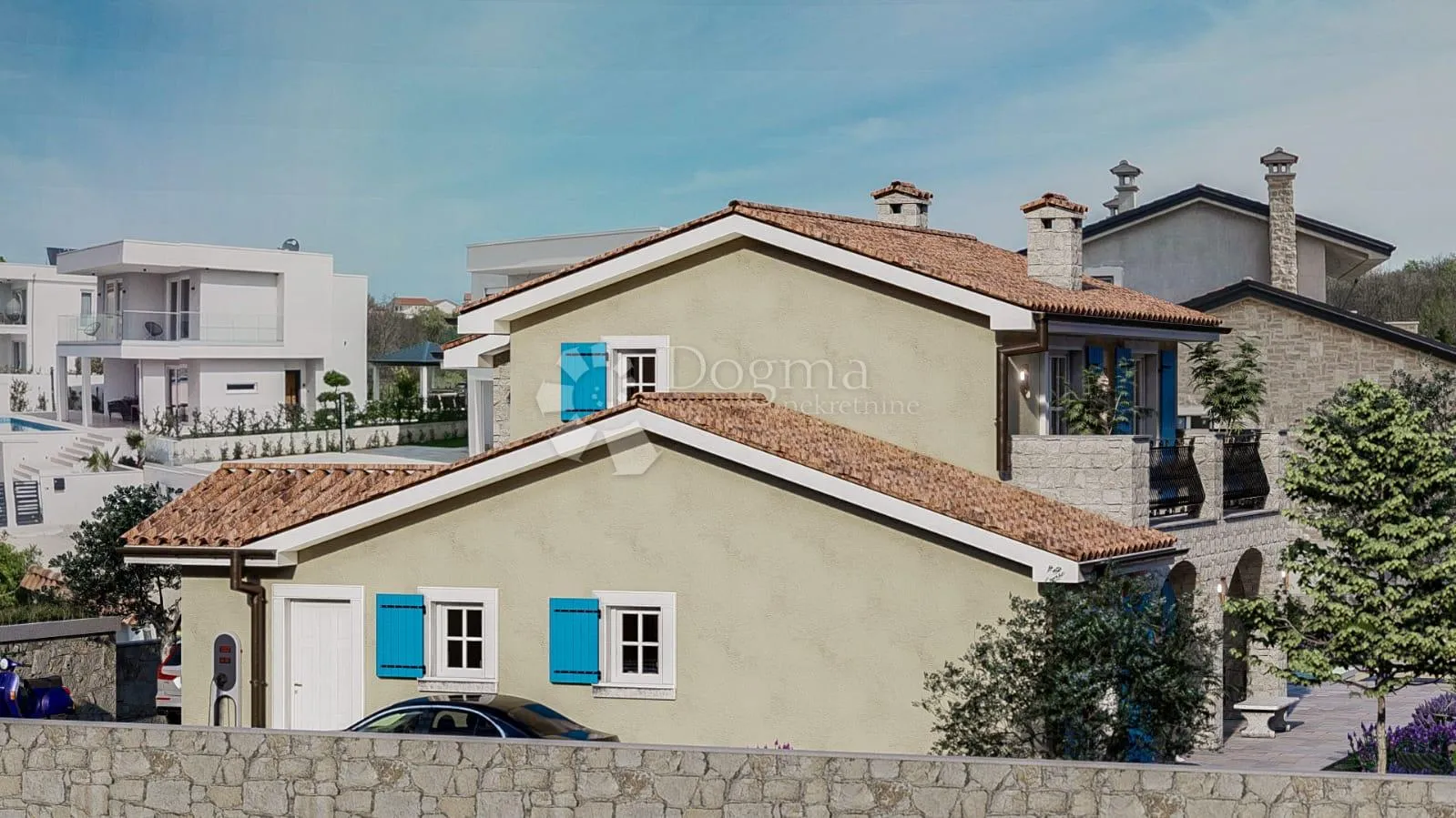 okolica krka - novogradnja u mediteranskom stilu s bazenom - slika 4