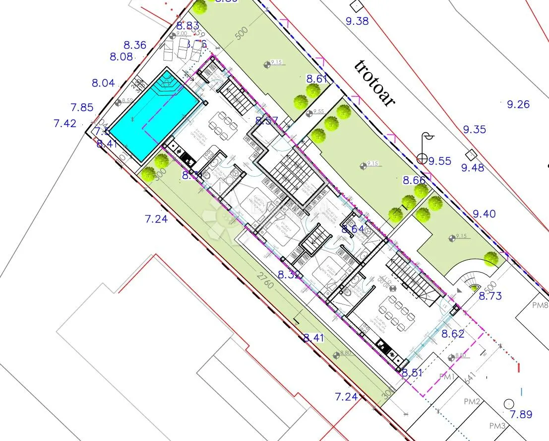petrčane - zgrada u novogradnji sa 4 stana, 80m od plaže, pogled na more - slika 30