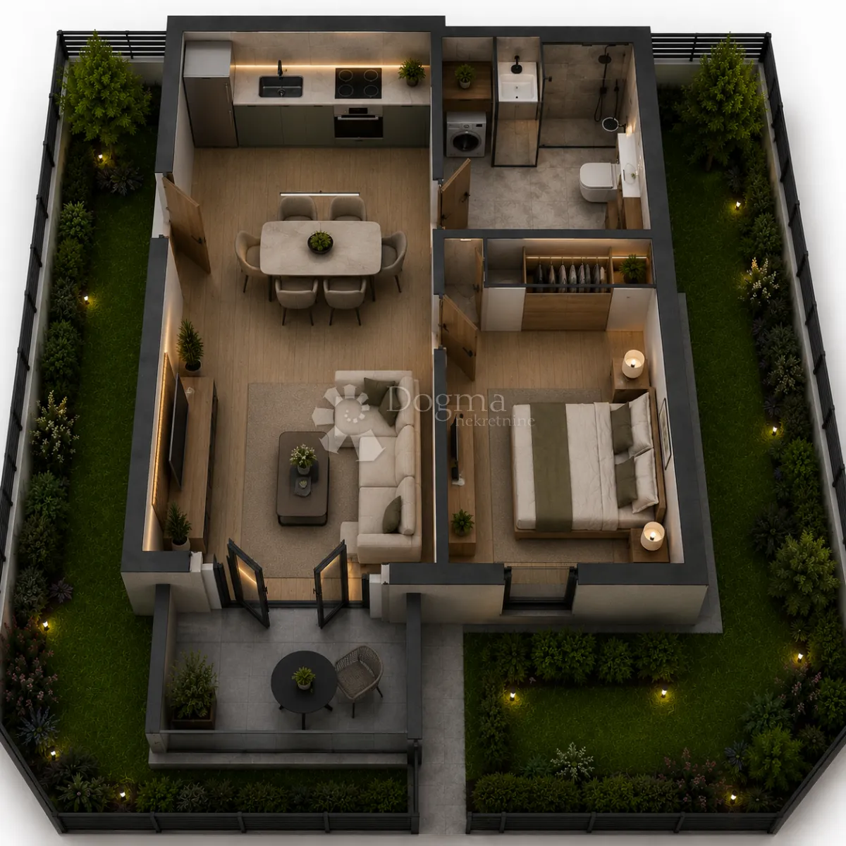 1S I novogradnja s terasom i vrtom 47m² - Trogir
