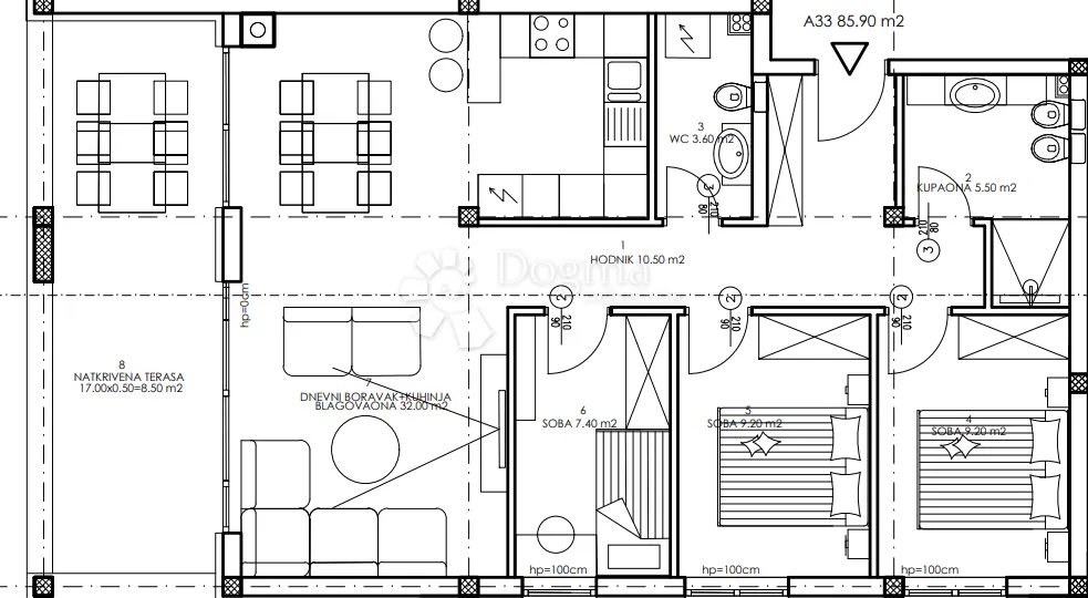 novogradnja veli vrh - 4. kat, 86 m2 (a33) - slika 2