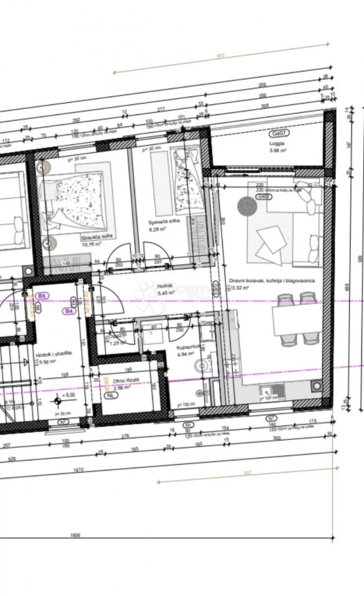 novogradnja pula centar - 57 m2, 2s+db, 2. kat b04 - slika 10