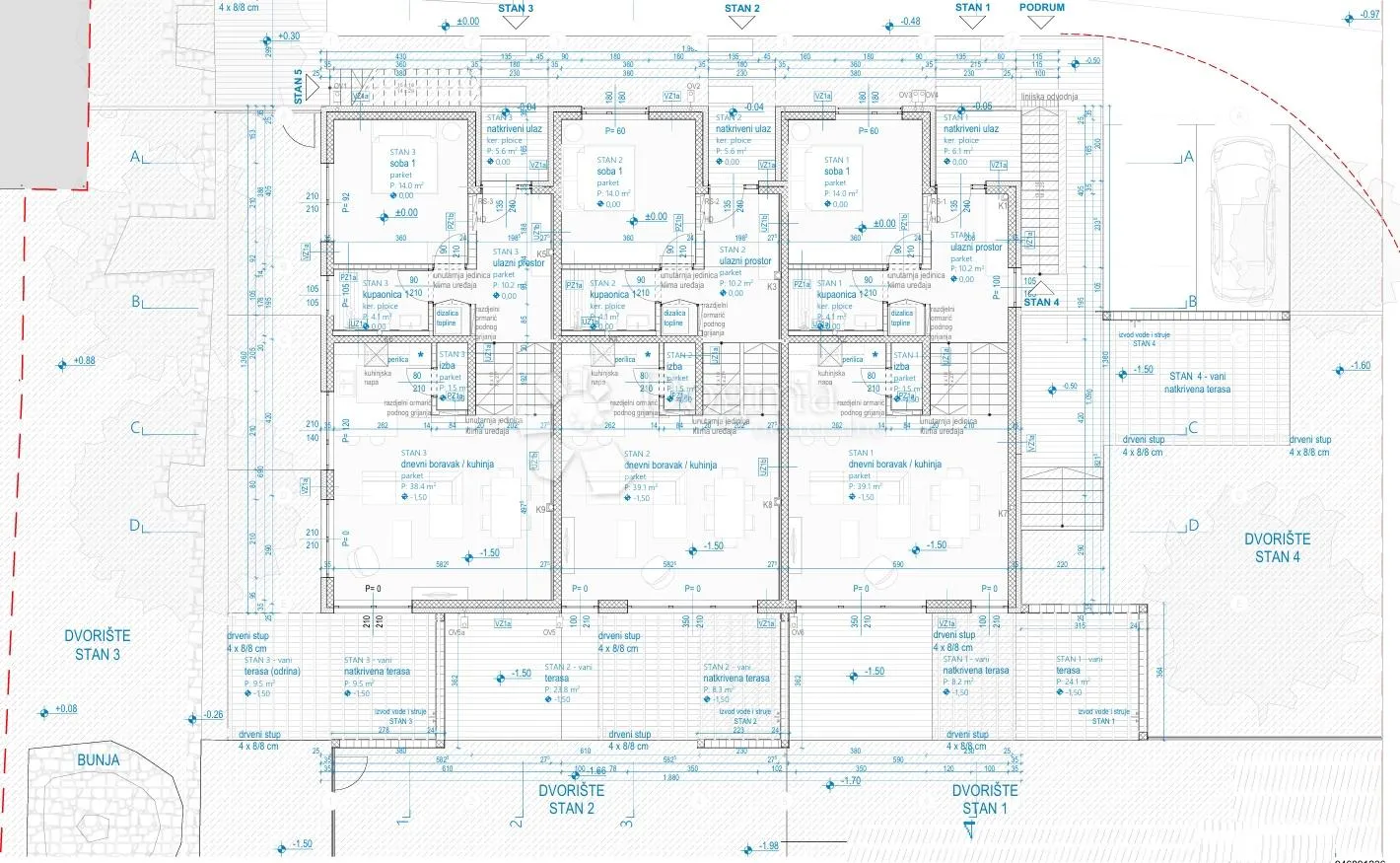 vodice - s1 dvosoban stan u prizemlju s vrtom, 111.24 m2 netto - slika 23