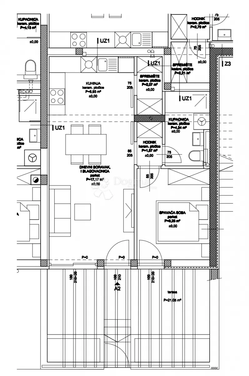 žaborić - novogradnja jednosoban apartman 130 m do plaže sa pogledom na more ap2 - slika 15