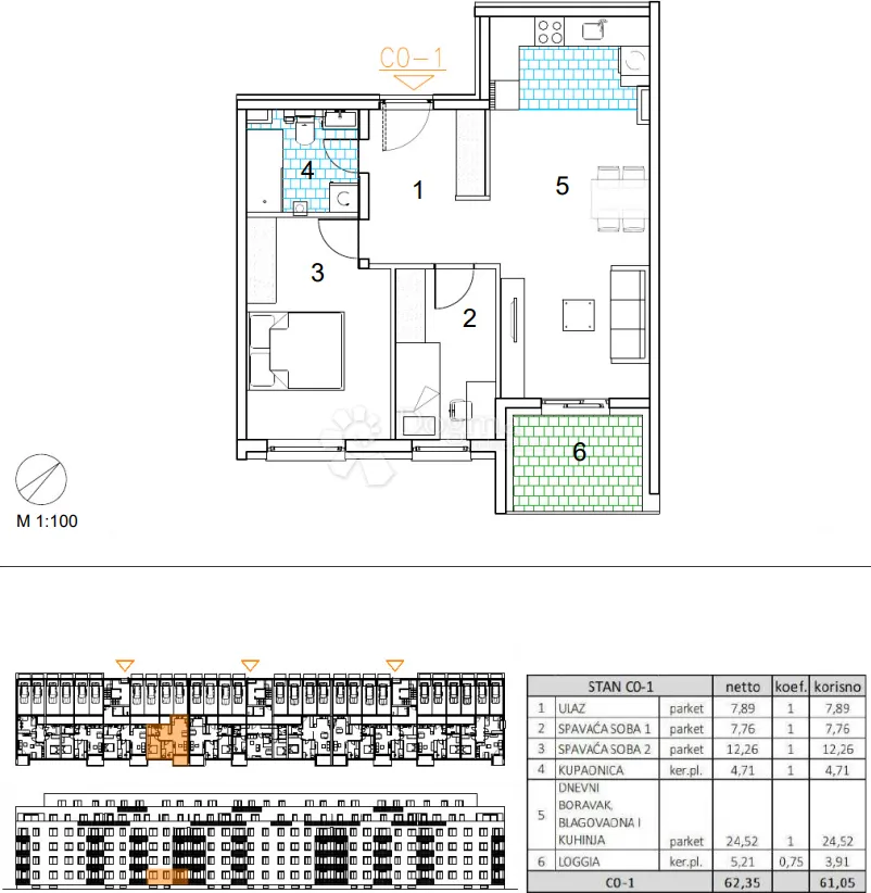 velika gorica, novogradnja, trosoban stan 68.67 m2, prizemlje - slika 13