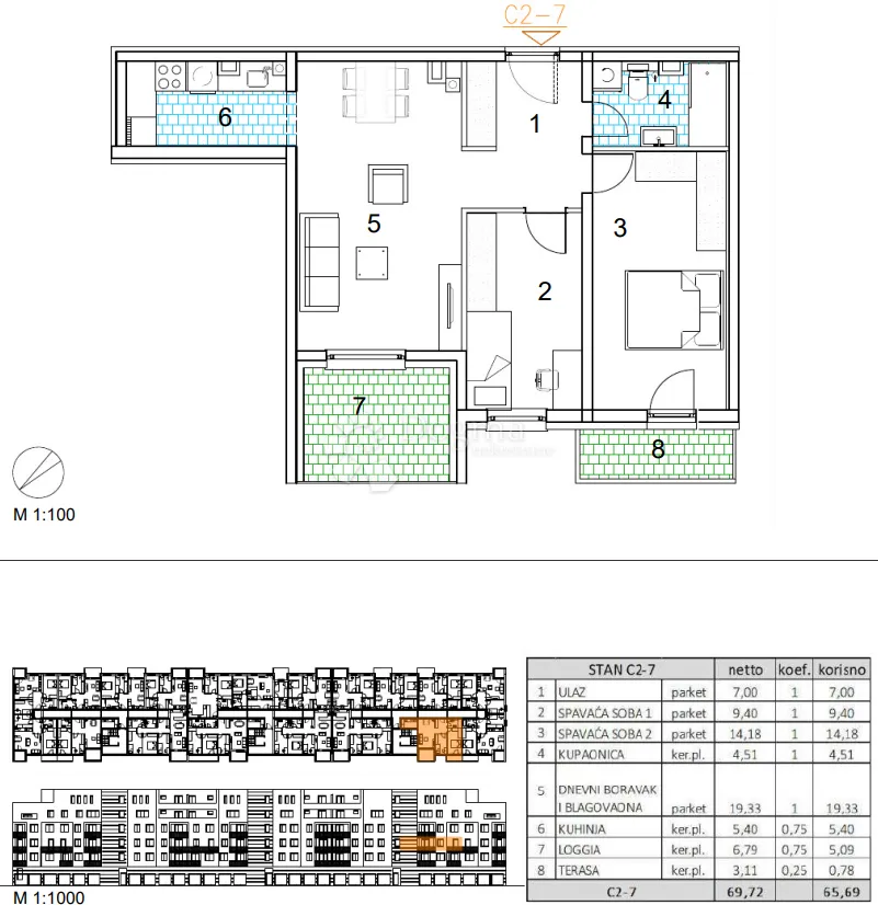 velika gorica, novogradnja, trosoban stan 65.69 m2, 2.kat - slika 13