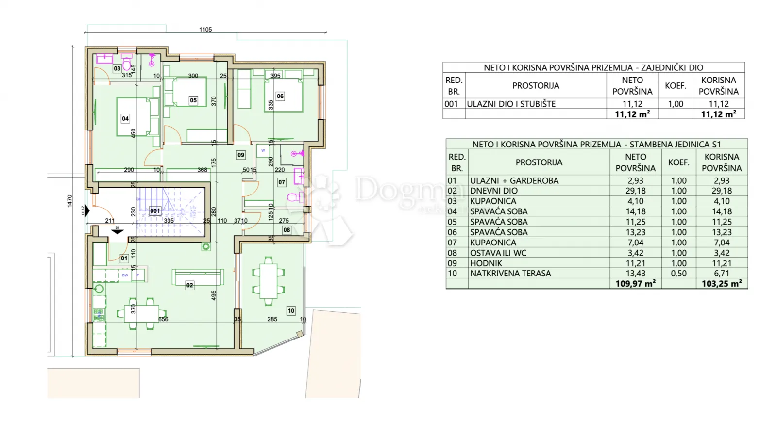 vodice - novogradnja trosobni stan s1 samo 450m od mora - slika 7