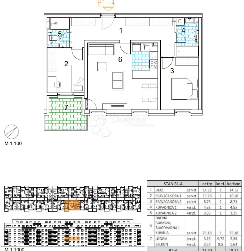 velika gorica, novogradnja, trosoban stan 70.91 m2, 1.kat - slika 14