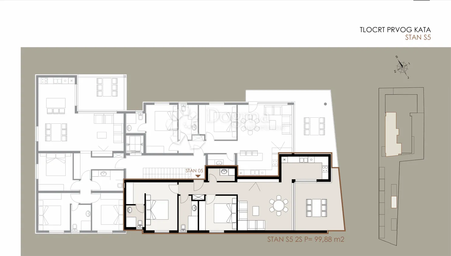 privlaka -mletak / 2s+db / 99,88m2 - slika 2