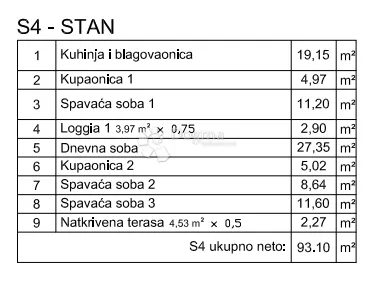 novogradnja 93,10 m² (3s+db), loggia + natkrivena terasa - slika 12