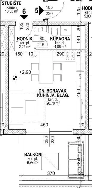 povljana, pag - garsonijera s6 u novogradnji - slika 7