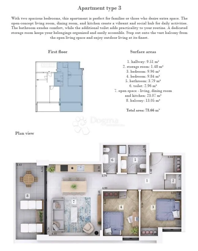 premium novogradnja, stan 74 m2, 1. kat - rovinj, okolica - slika 2
