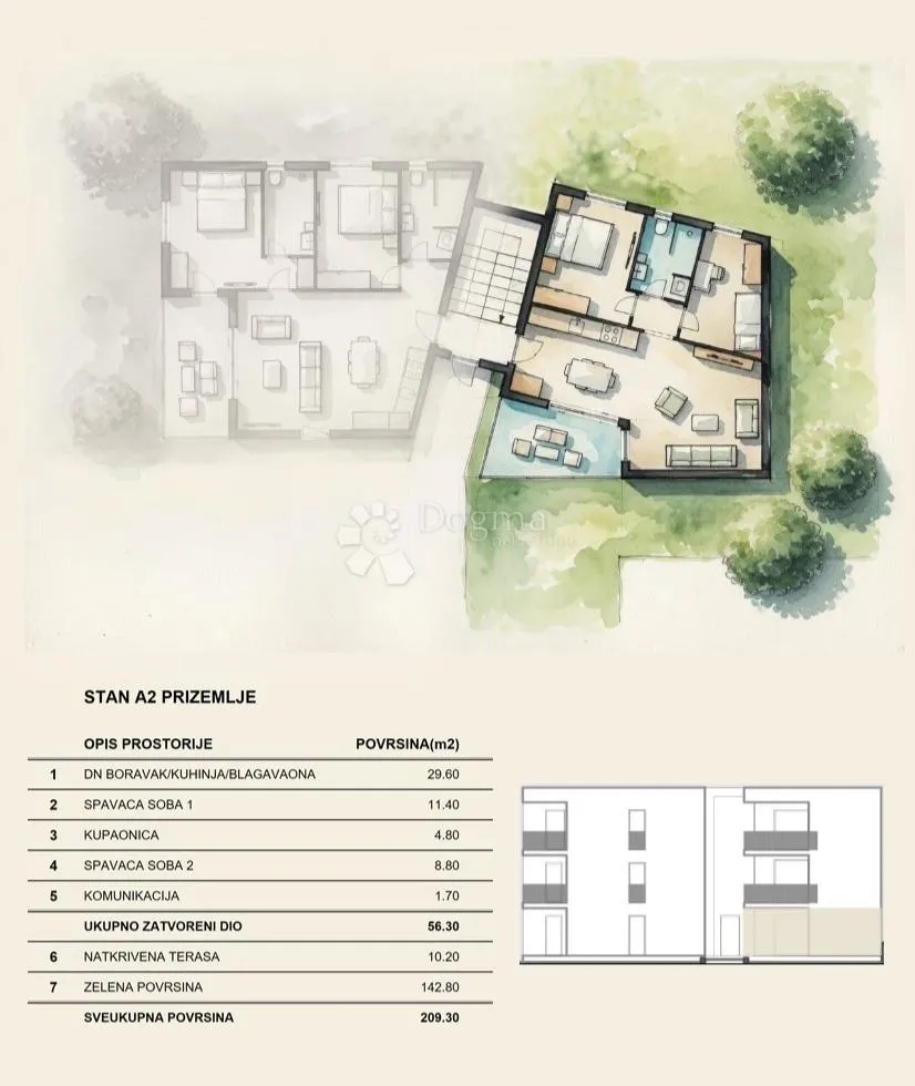 seget donji, ekskluzivan stan s vrtom 142,80m2 i pogledom na more / novogradnja u izgradnji, stan a2 - slika 30