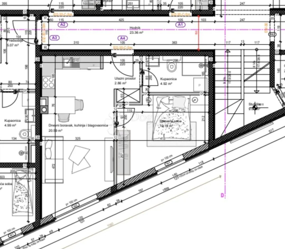 novogradnja pula centar - 40 m2, 1s+db, prizemlje a04 - slika 8
