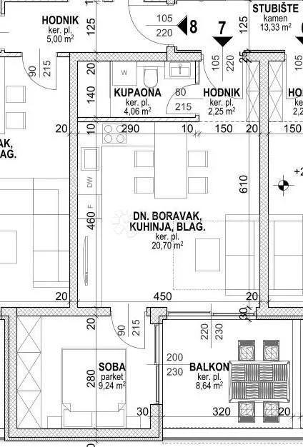 povljana, pag - manji jednosobni stan s7 u novogradnji - slika 7