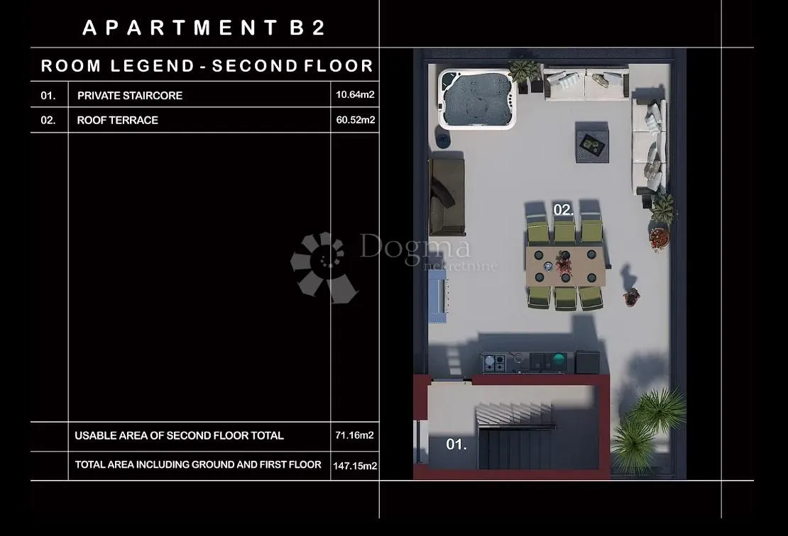 atraktivan 2-soban stan na 1 katu i krovnom terasom - slika 27