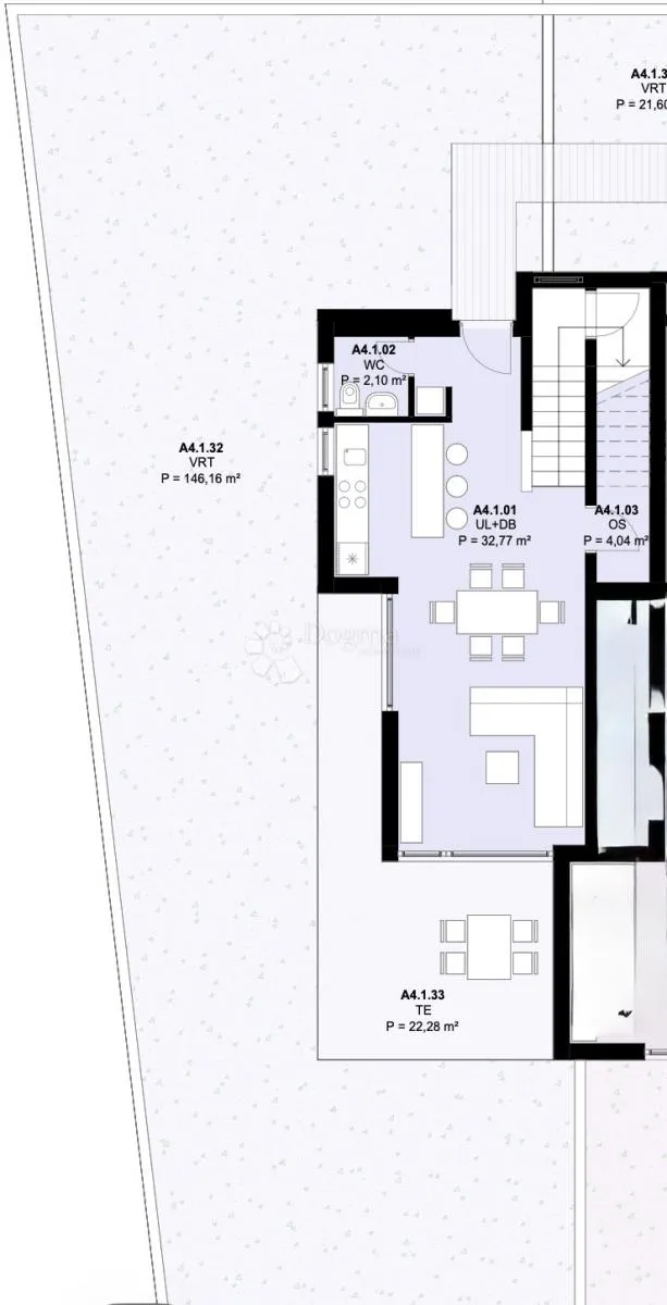 A4.1 – KAŠTEL NOVI; NOVOGRADNJA, TROETAŽNI STAN/KUĆA, 3S, VRT (168 m²), KROVNA TERASA, POGLED NA MORE, PARKING, ODLIČNA LOKACIJA - Kaštel Novi, Kaštela