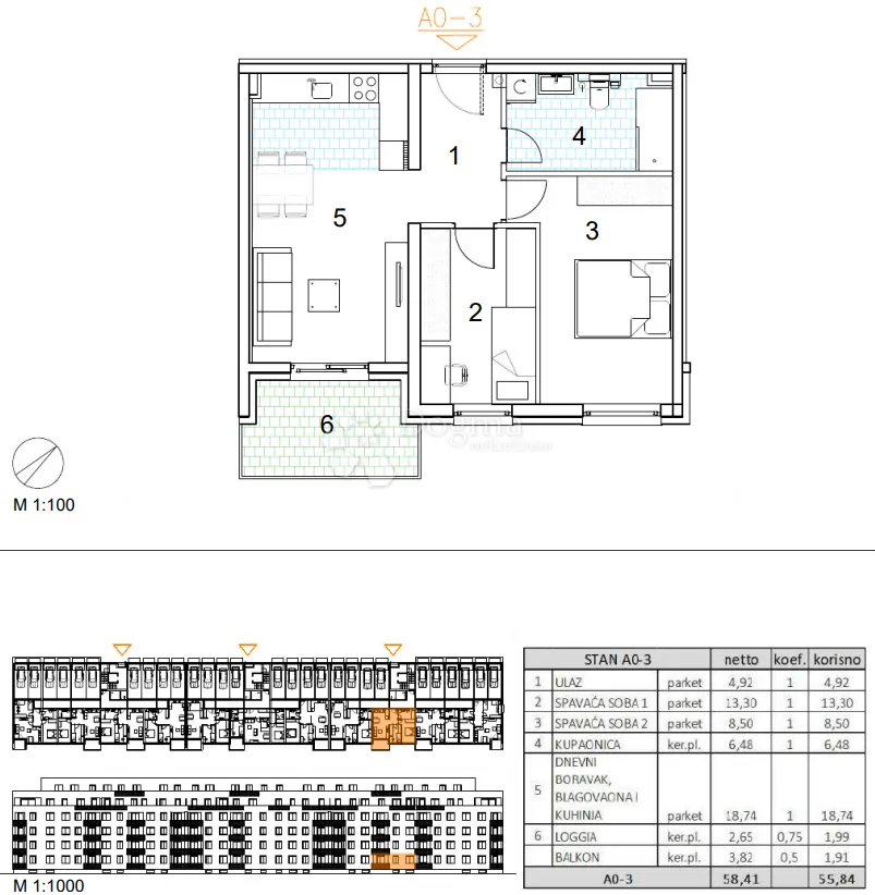 velika gorica, novogradnja, trosoban stan 55.84 m2, prizemlje - slika 13