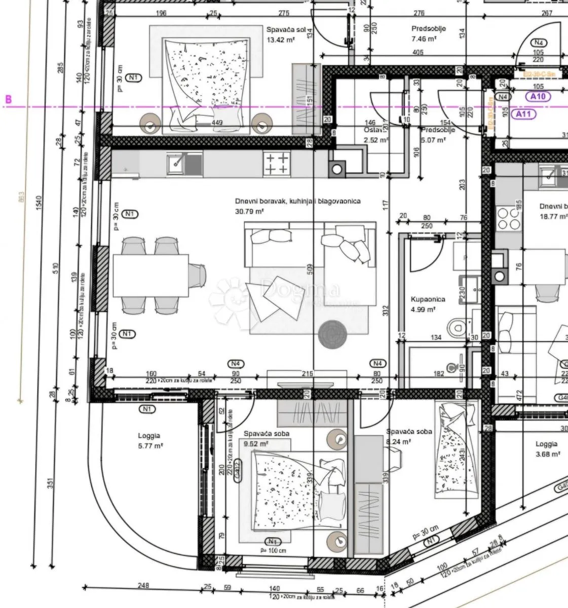 novogradnja pula centar - 65 m2, 2s+db, 2. kat a11 - slika 10