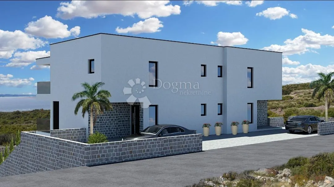 s1-novogradnja, vodice, dvojna kuća sa bazenom i pogledom na more - slika 11