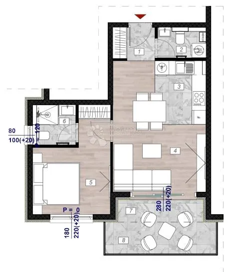 povljana, stan s12, 50,80 m² - slika 2