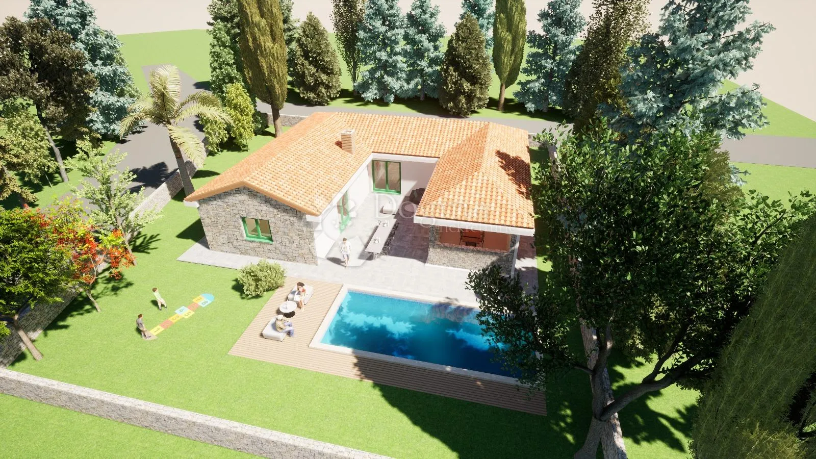 ŽMINJ. Građevinsko zemljište sa projektom i građevinskom dozvolom - Klimni, Žminj