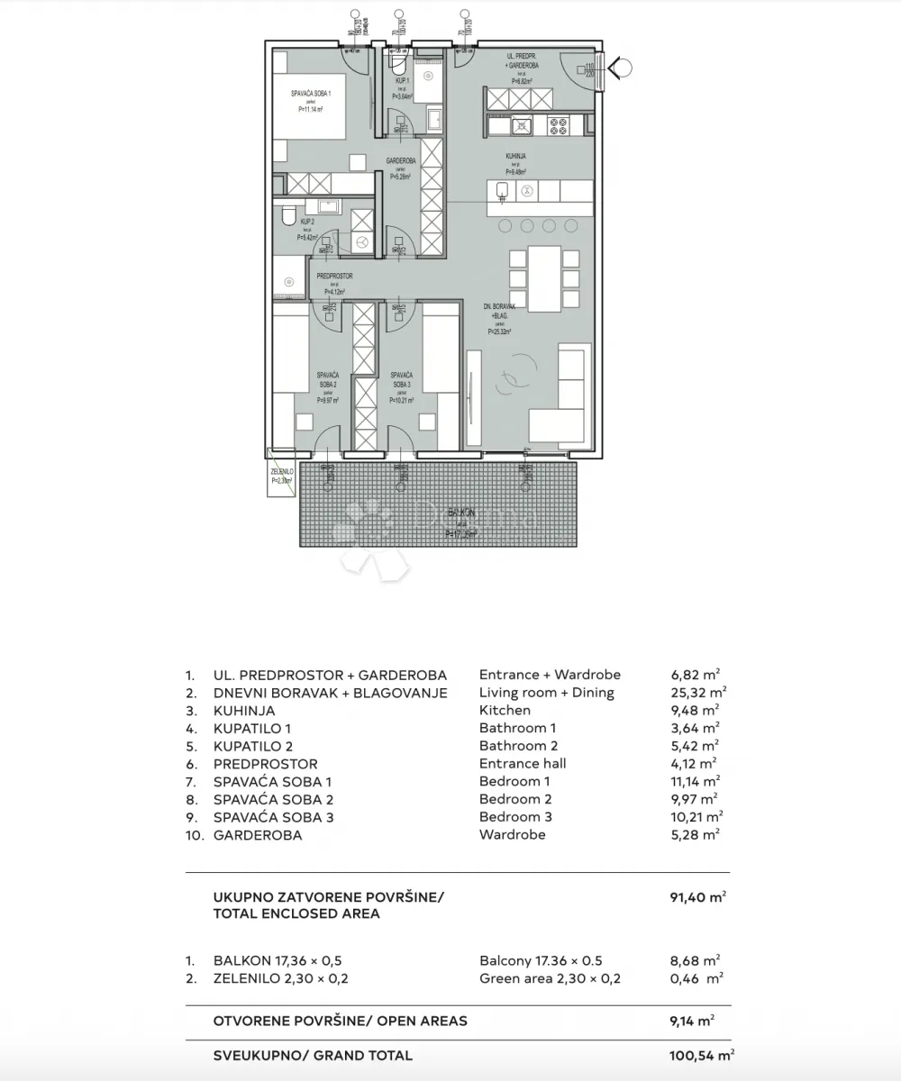 trosoban stan u novogradnji, 1. kat (b-s11) - slika 3