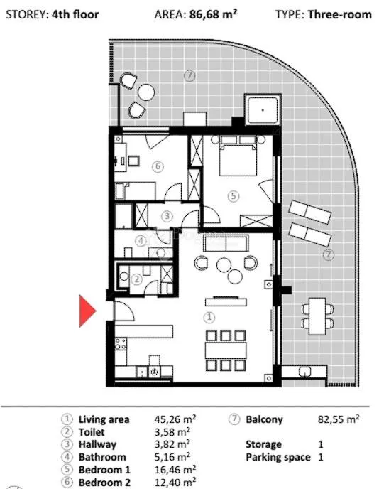 moderan 2-soban stan na 4. katu zgrade s liftom, umag - slika 2
