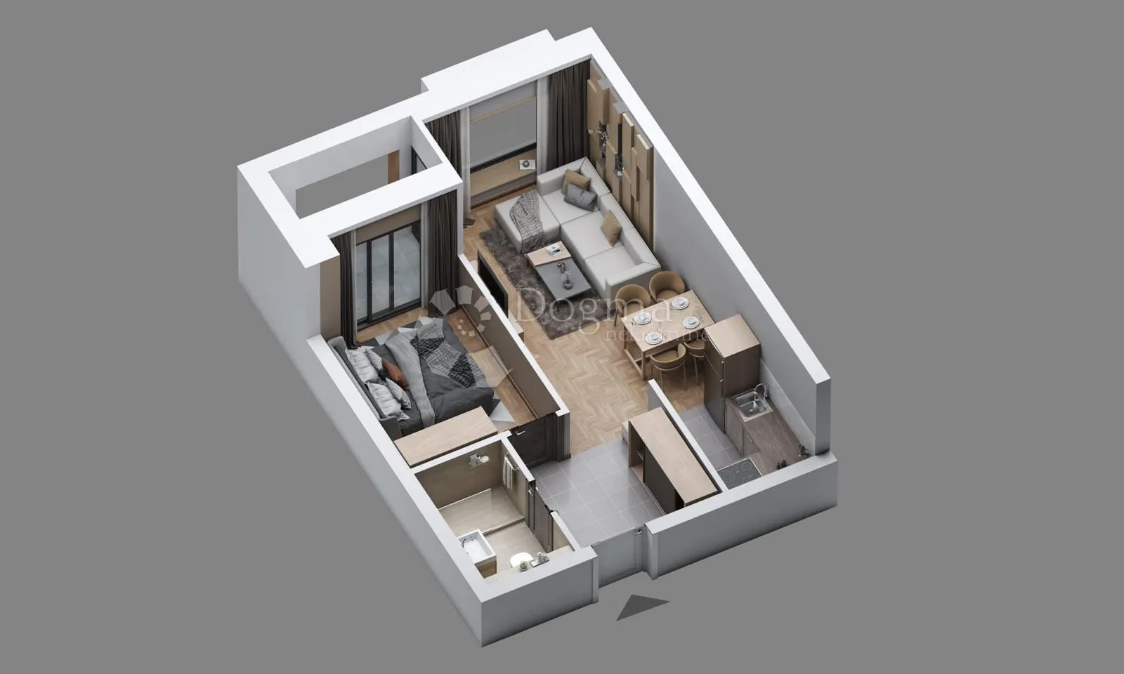 projekt jahorina - zgrada a2 apartman 39, 4. kat - slika 3