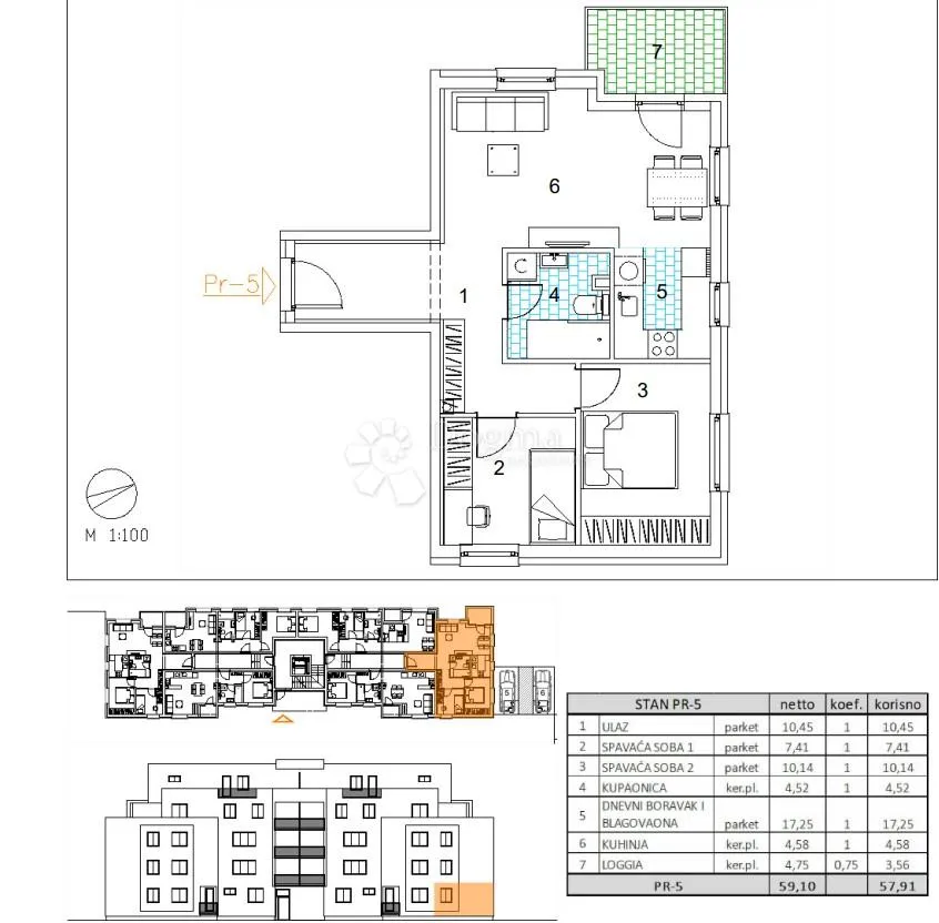 velika gorica, novogradnja, trosoban stan 57.91m2, prizemlje - slika 10